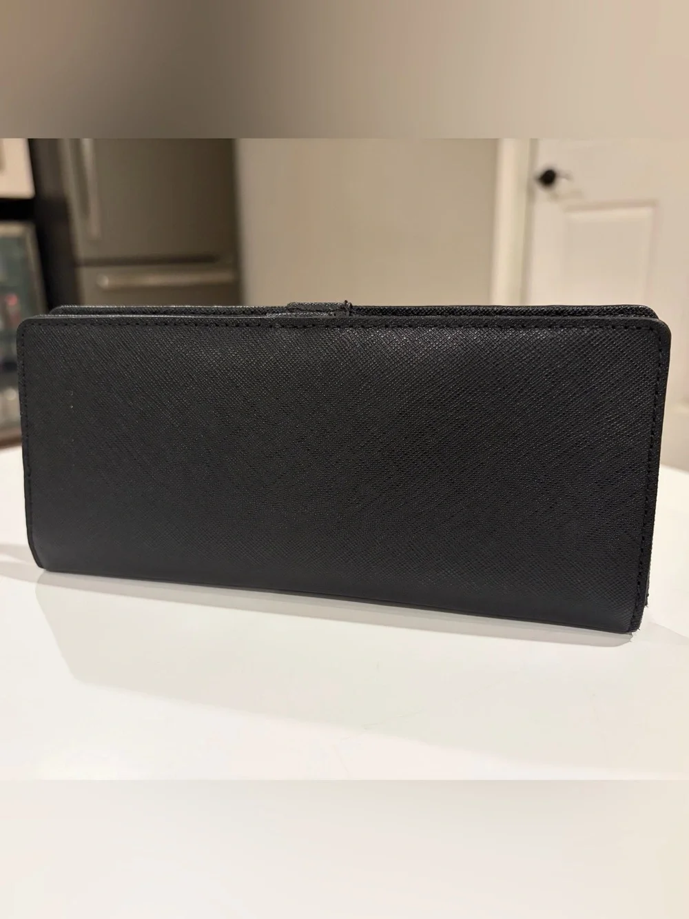 Michael Kors Black Jet Set Travel Slim Bifold Wallet, Saffiano Leather, Gold